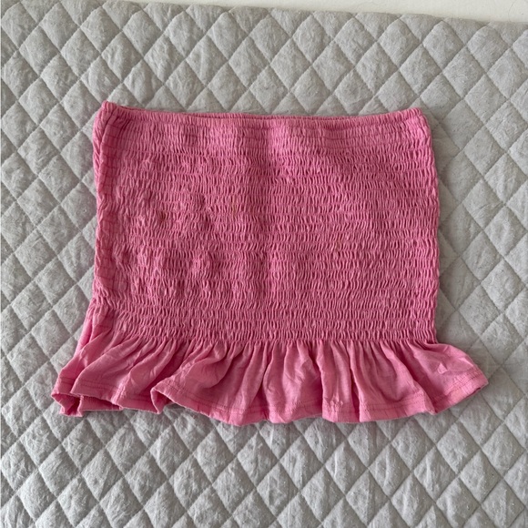 Pink Smocked Ruffle Tube Top - Picture 3 of 4